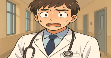 A doctor is flustered by the difficulties of his work after his first day as an intern.