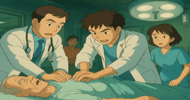 Doctors performing CPR in the emergency room