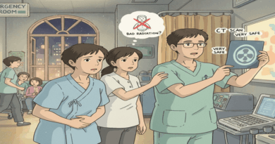 A doctor explaining something to a patient in the emergency room