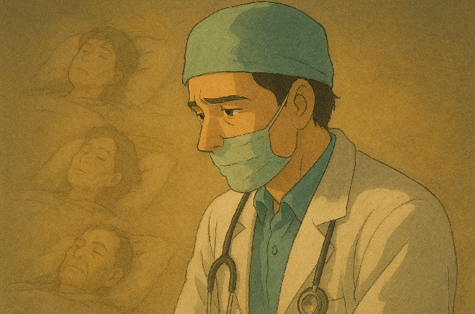 A doctor thinking about death